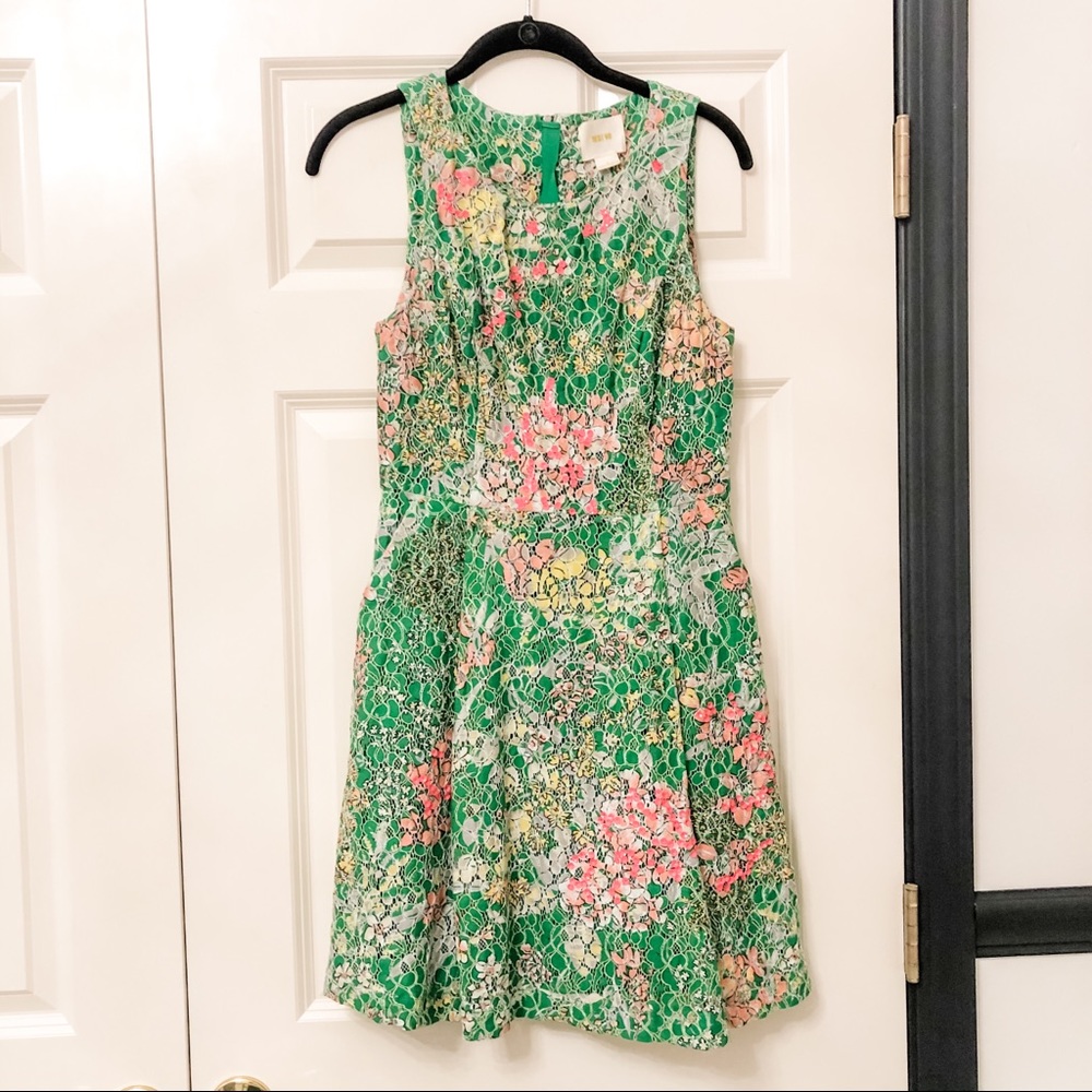 Anthropologie Maeve Sequin + Lace Dress